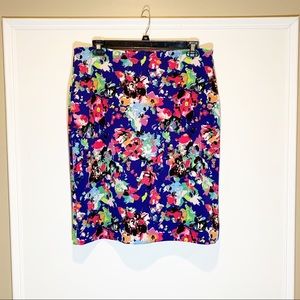 Nicole Miller Blue Multicolor Pencil Skirt - XL